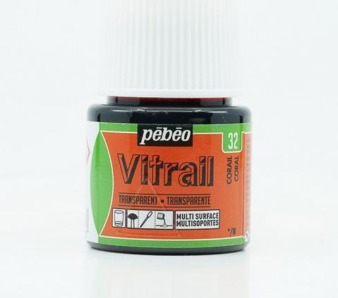 Produktbild Pebeo Vitrail Transparentfarben (Korallenfarben, 45 ml)