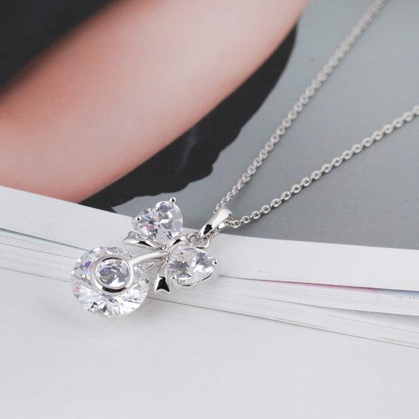 Image du produit Hermex Platinum affiné LUXE collier pendentif paon zirconium - Platine (Alliage de cuivre)