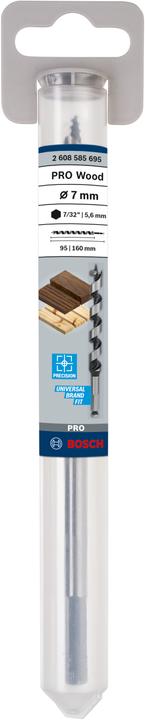 Actual product image Bosch Professional Zubehör PRO Wood Wood auger bit, 7 x 95 x 160 mm (5.6 mm)