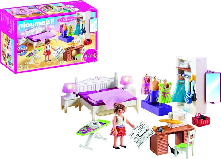 Immagine prodotto Playmobil Camera da letto con angolo cucito (70208, Casa delle bambole Playmobil)