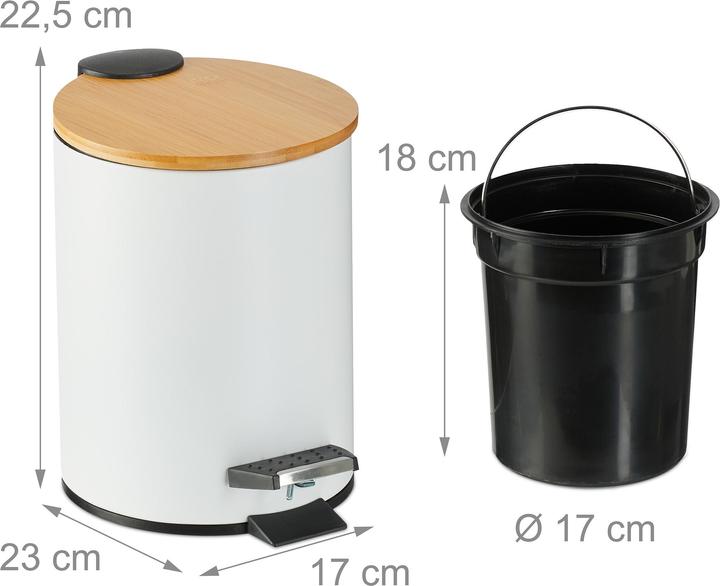 Image du produit Relaxdays Poubelle-salle-bain (3 l)