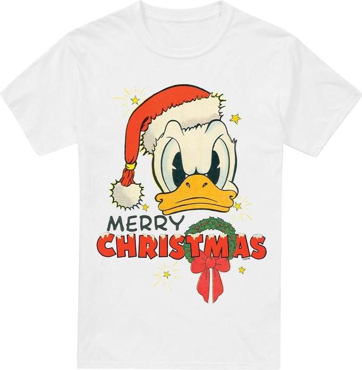 Actual product image Disney Mens Merry Christmas Donald Duck T-Shirt (XXL)