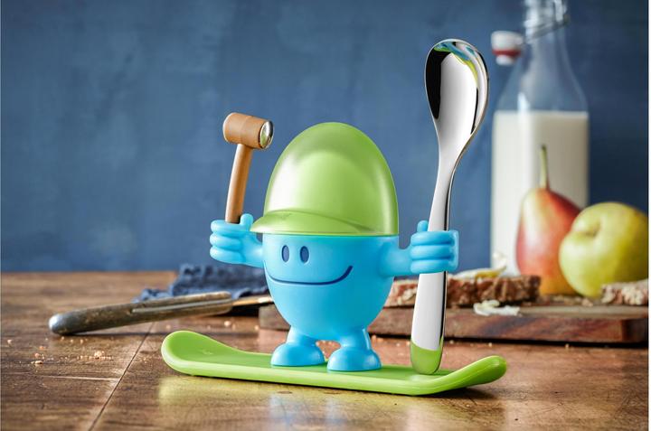 Produktbild WMF Eierbecher mit Löffel lustiger Eierbecher Kinder Kunststoff McEgg blau (1 x)
