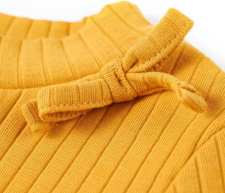 Actual product image VidaXL Children's long-sleeved shirt ochre 104, material: 95% cotton. 5 (104)