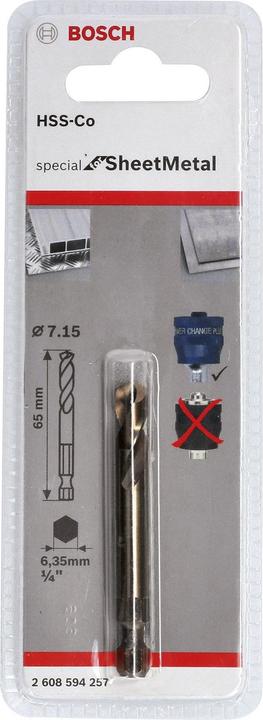 Actual product image Bosch Professional Zubehör Centre drill Plus HSS-Co, 7.15 x 65 mm (7.15 millimetres)