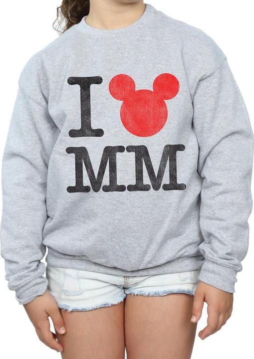 Actual product image Disney Girls Mickey Mouse I Love Mickey Sweatshirt (140, 146)