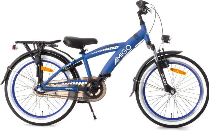Amigo Roady Kinderfiets - 20 Inch Jongensfiets - 3 Versnellingen - met Voorvering en Terugtraprem - Blauw (20")