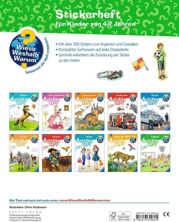 Immagine prodotto Ravensburger Libretto di adesivi: Calcio