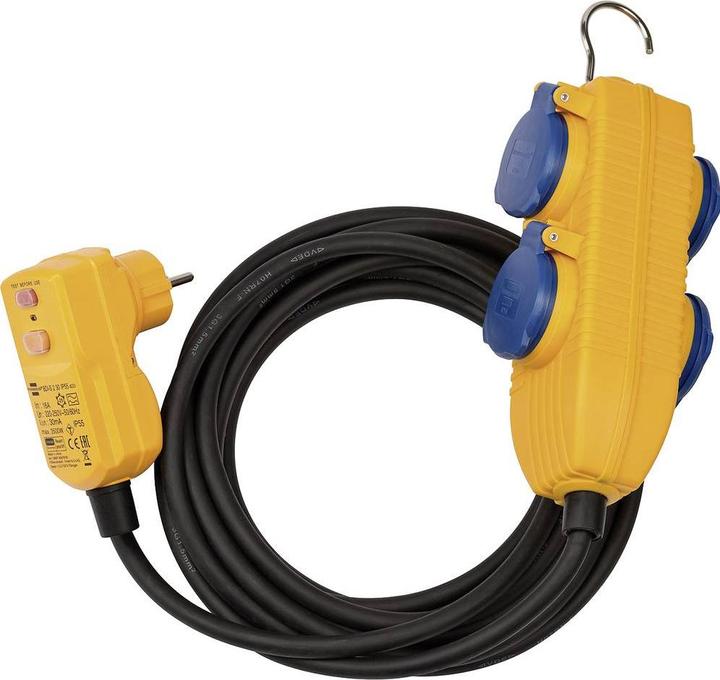 Produktbild Brennenstuhl Schutzadapterleitung FI IP54 mit Powerblock 5m H07RN-F3G1.5 (5 m)