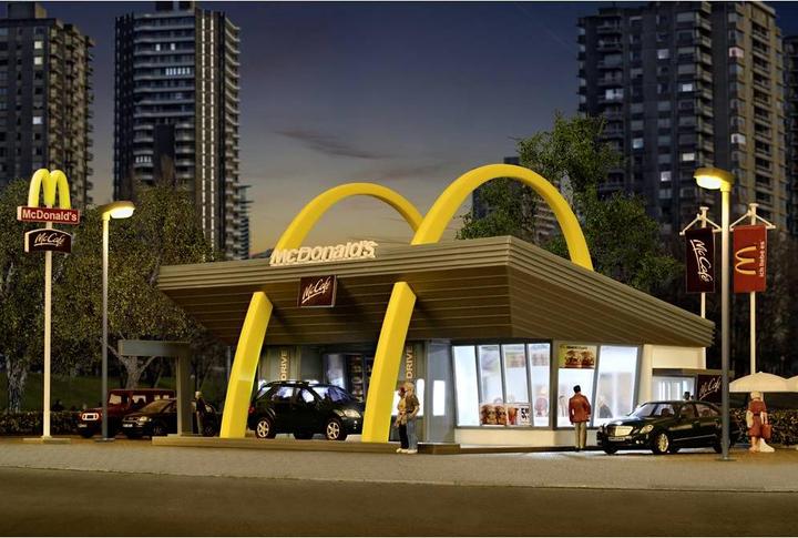Produktbild Vollmer H0 McDonald's Schnellrestaurant mit McDrive