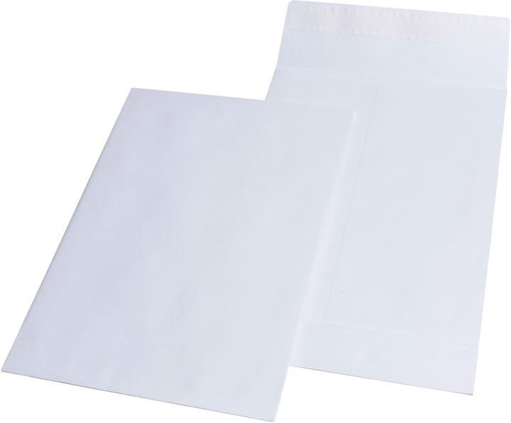 Produktbild Elepa Versandtasche Faltentasche, DIN C4, mit Haftklebung, weiss, Kraft Offset, 140g/qm (100 x)