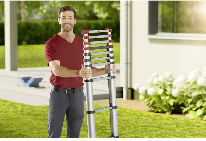 Actual product image Hailo FlexLine, aluminium safety telescopic ladder, 9 rungs (Single ladder, 264 cm)