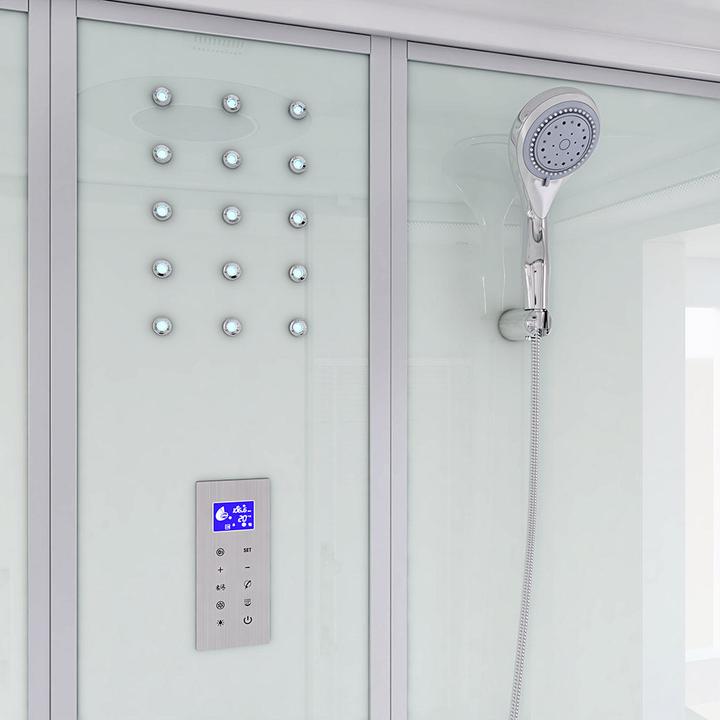 Actual product image Home Deluxe Steam shower with whirlpool function and LED lighting YARU WHITE - 170x90x220 cm