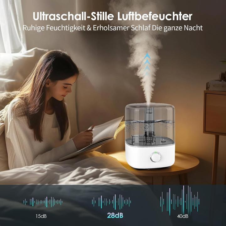Immagine prodotto Vankarr Ultraschall-Luftbefeuchter mit Top-Fill und 360° Düse (50 m²)