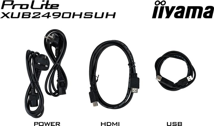 Actual product image iiyama 60.5cm (23,8") XUB2490HSUH-B2 16:9 HDMI+DP WebCam (1920 x 1080 pixels, 23.80")