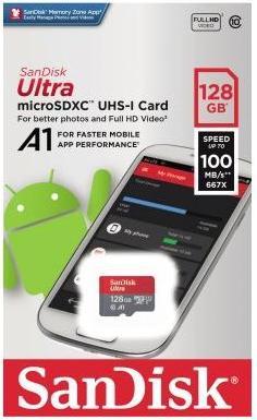 Produktbild SanDisk Ultra microSD A1 (128 GB, microSDXC, U1, UHS-I)