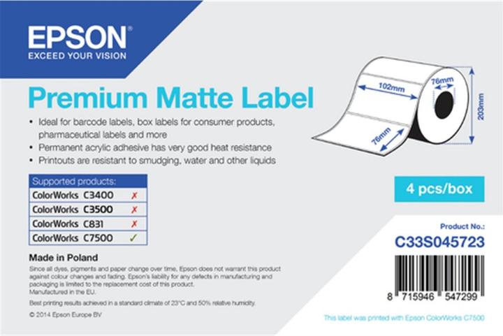 Image du produit Epson étiquette Matte Premium