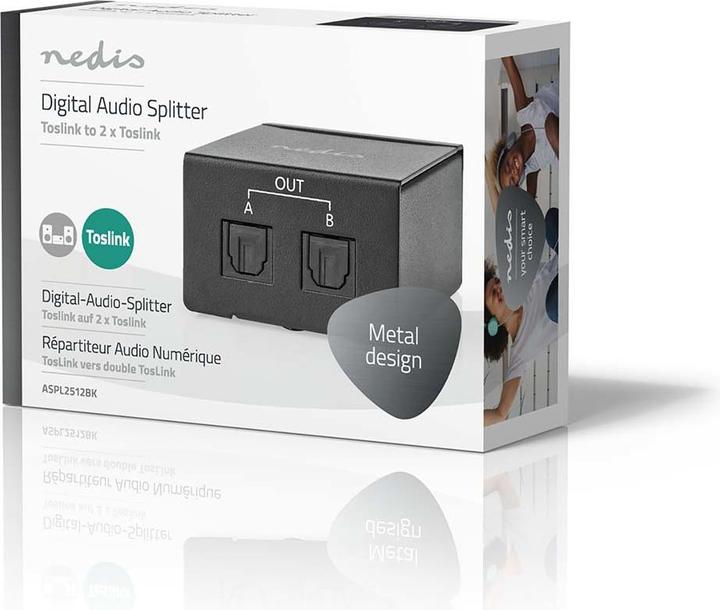 Image du produit Nedis Séparateur TosLink 2 voies Ports - entrée : TosLink femelle Ports - sortie : 2X TosLink D