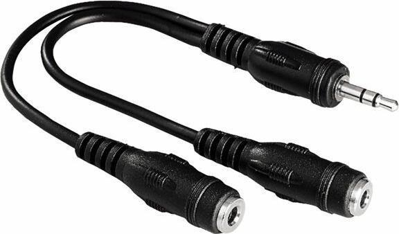 Hama 3.5mm Klinken-Stecker - 2 x 3.5mm Klinken-Kupplung (0.20 m)