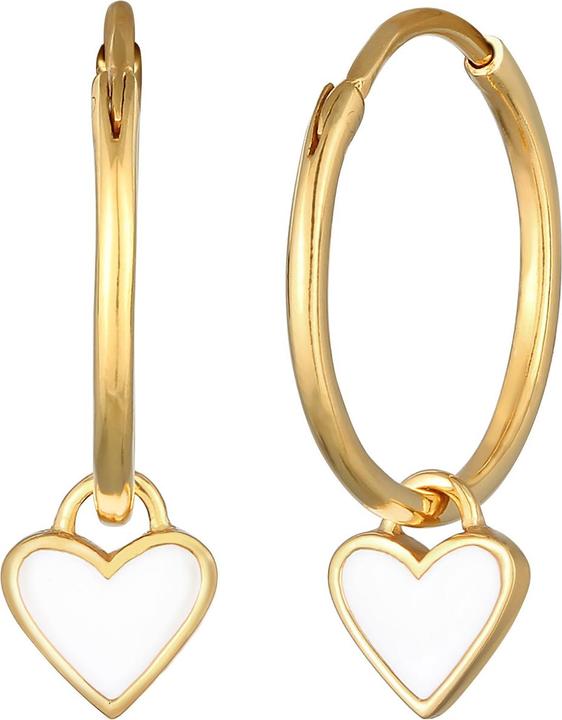 Produktbild Elli Ohrringe Creolen Hänger Herzen Emaille 925 Sterling Silber (Keine Schmucksteine, Emaille, 925er Sterling Silber)