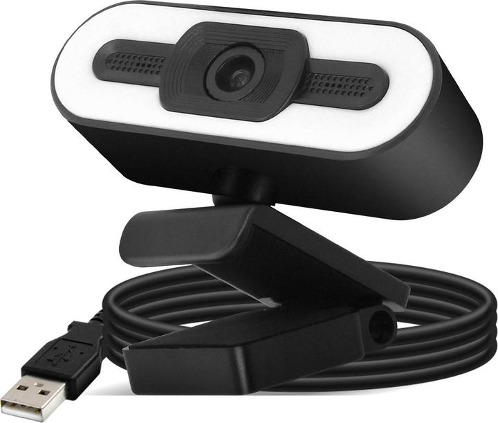 Image du produit Avizar Webcam HD 1080P grand angle en streaming avec lumière LED + microphone - Noir (2 Mpx)