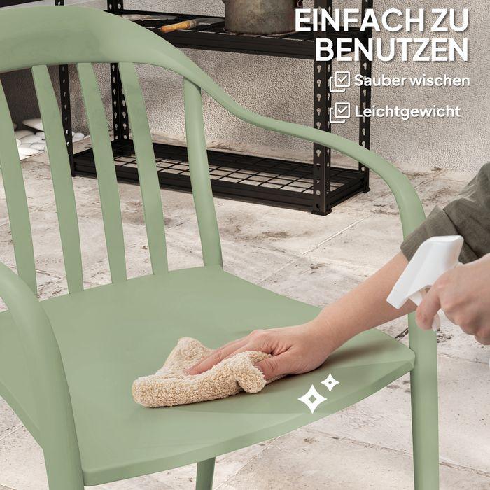 Actual product image Swisshandel24 4er Set Gartenstuhl, Kunststoff, stapelbar, bis 120 kg, Grün