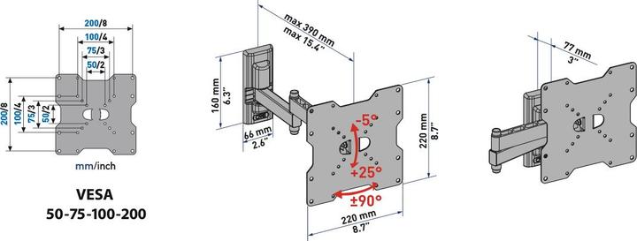 Immagine prodotto Meliconi EDR200 101,6 cm (40') Nero (Muro, 40", 17 kg)