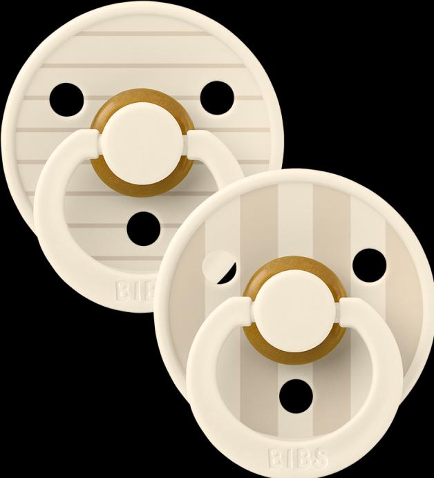 Produktbild Bibs Studio Nuggi Colour 2 PACK Latex Round 0-6m Pin Ivory Vanilla Mix (2 x, bis 6 Monate)