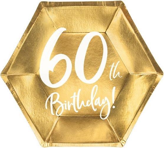 Immagine prodotto Partydeco Targa 60 anni in oro (6 x)