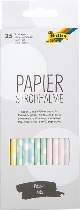 Image du produit Folia Pailles de papier, points de pastel, 25 pièces (25 x)