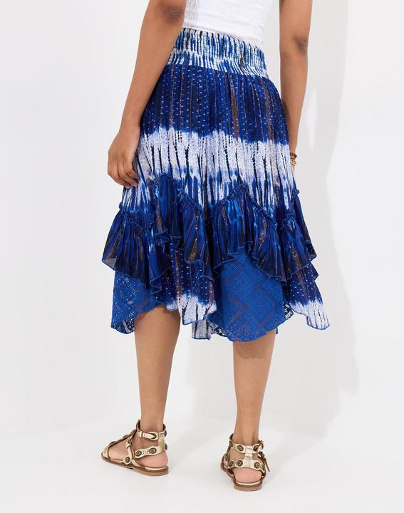 Actual product image Joe Browns Summery Tie-Dye Shimmer Detail Knee-Length Skirt (38)