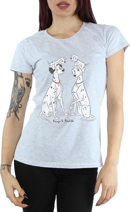 Actual product image 101 Dalmatians Womens/Ladies Pongo And Perdita Heather T-Shirt (XS)