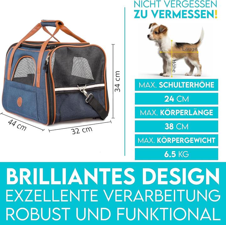 Immagine prodotto Hund ist König Borsa per cani (Cane, Riflettori, Pieghevole, Traspirante, Chiusura di sicurezza, Chiudibile a chiave, Lavabile)