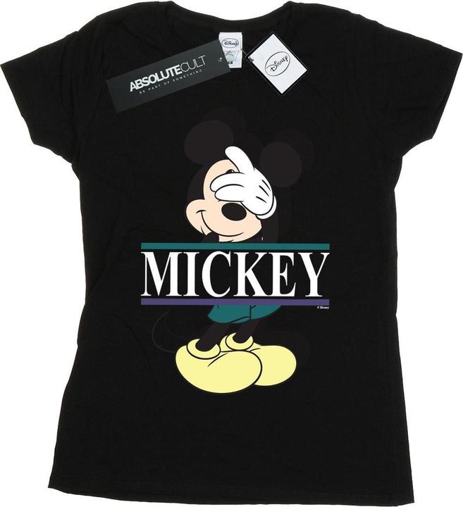 Actual product image Disney Womens/Ladies Mickey Mouse Letters Cotton T-Shirt (L)