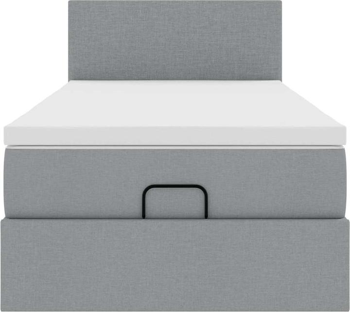 Image du produit VidaXL Ottoman-lit avec matelas Gris clair 90x190 cm Tissu (90 x 190 cm)