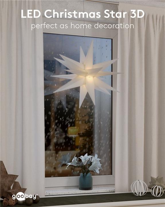 Immagine prodotto Goobay Stella di Natale LED 3D, Ø 56 cm, a batteria