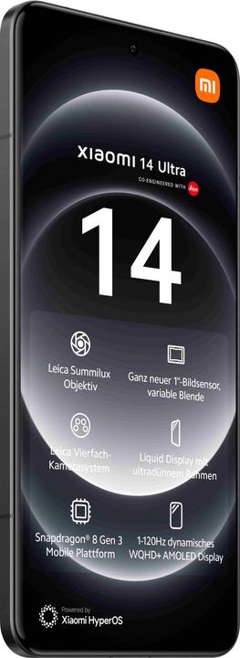 Produktbild Xiaomi 14 Ultra (512 GB, Black, 6.73", Dual SIM, 50 Mpx, 5G)