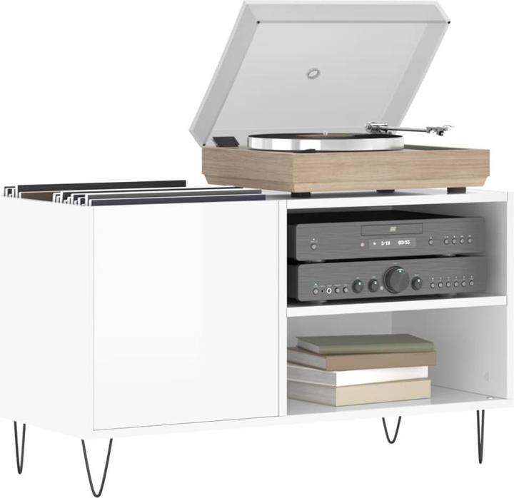 Produktbild VidaXL Plattenschrank Hochglanz-Weiss 85x38x48 cm Holzwerkstoff