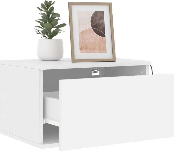 Image du produit VidaXL Tables de chevet murales avec lampes LED 2 pcs. Blanc,Couleur (50 x 36 x 30 cm)
