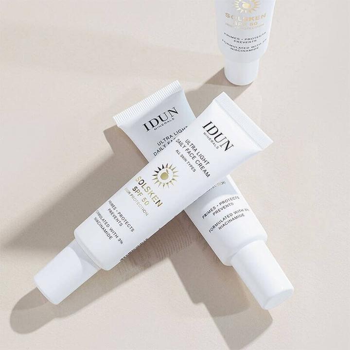 Actual product image IDUN Minerals Minerals Ultra Light Daily Face Cream Solsken SPF50 Cream (Sun cream face, SPF 50, 30 ml)