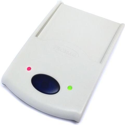Actual product image Promag PCR-300, USB RFID Reader, 13.56 MHz (ISO14443, MIFARE), Slot, USB (RS232 Emulation), Dimensions (USB)