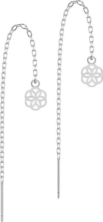 Image du produit Star Piercing Ohrstecker silber freifallende Kette Blume des Lebens (Acier chirurgical 316L, sans laiton)