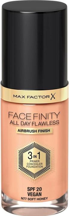 Produktbild Max Factor FACEFINITY All Day Flawless 3in1 Foundation Nr. N77 Soft Honey 30ml (77 Soft Honey)