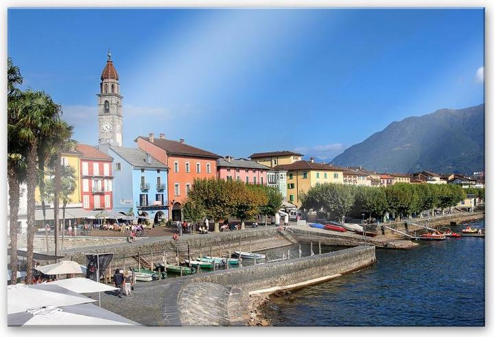 Produktbild Trenddeko Hafenpromenade am Lago Maggiore (200 x 130 cm)