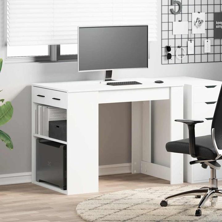 Produktbild VidaXL Schreibtisch mit Schubladen und Ablage Weiss 102x62x77,5 cm
