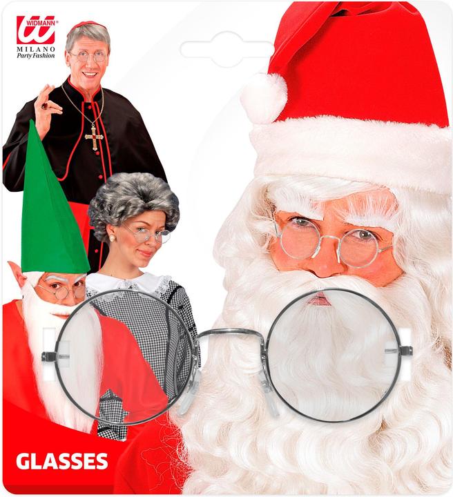 Immagine prodotto Widmann Occhiali da Babbo Natale tondi in metallo con lenti argentate
