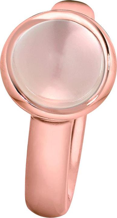 Produktbild Xen Ring mit 10 mm grossen weissen Chalcedon rosè vergoldet (54)