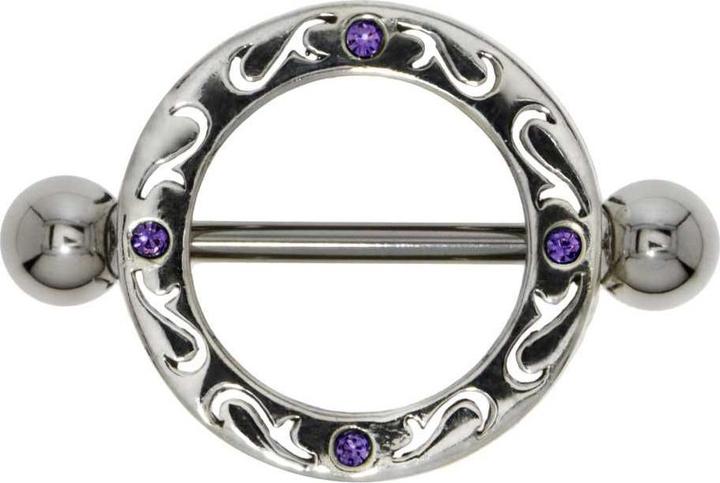 Image du produit Bijouteria Piercing poitrine (Acier chirurgical 316L, Cristallin, Argent 925)