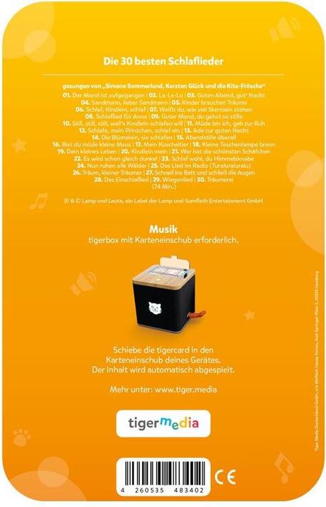 Produktbild Tigermedia Tigercard- Die 30 besten Schlaflieder (Deutsch)