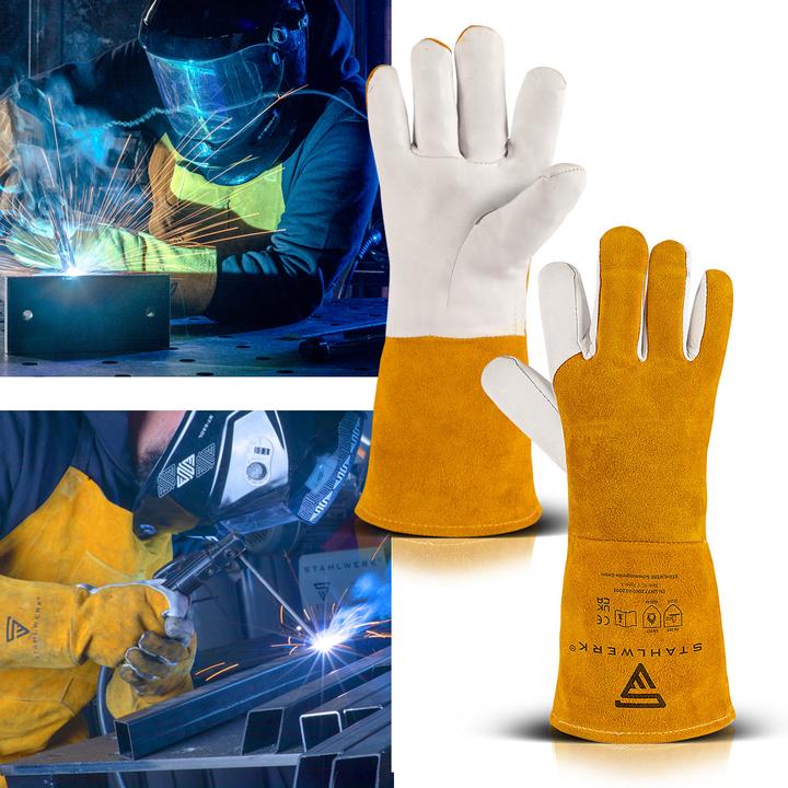 Actual product image Stahlwerk Welding gloves Work gloves genuine leather heat-resistant (One size)